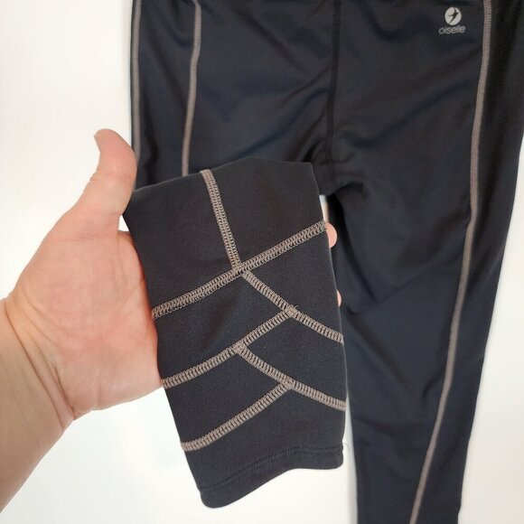 OISELLE Meter Satellite Running Tights Size 02 Wide Criss Cross Waistband sz XS - Picture 5 of 12